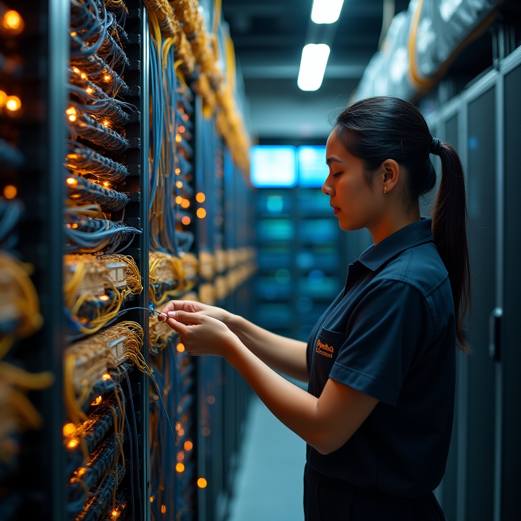 Fiber optic cross-connections in the meet-me-room