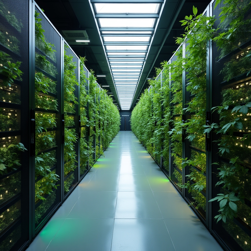 VerdantVault eco-friendly data center facility