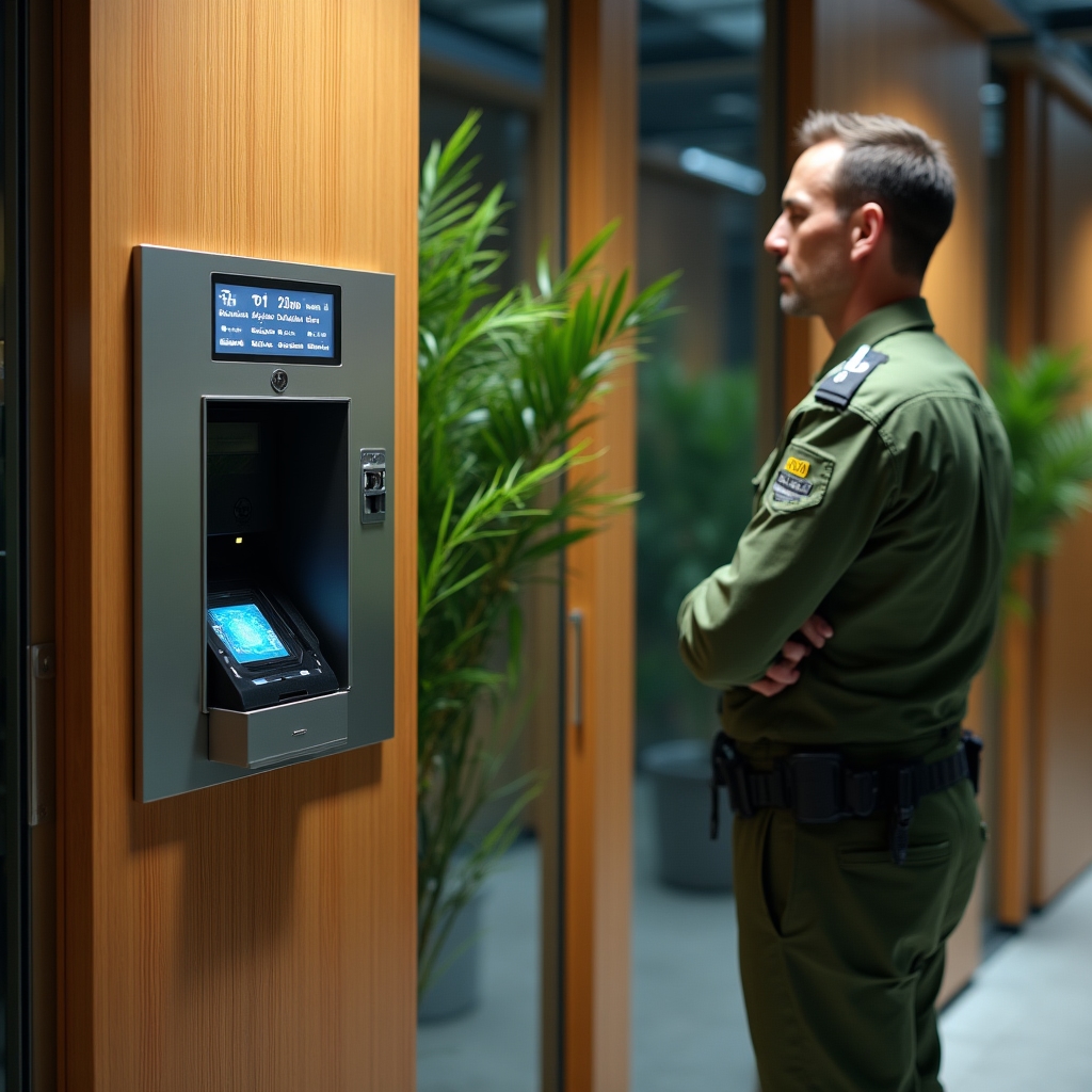 Secure facility entrance with biometric access control